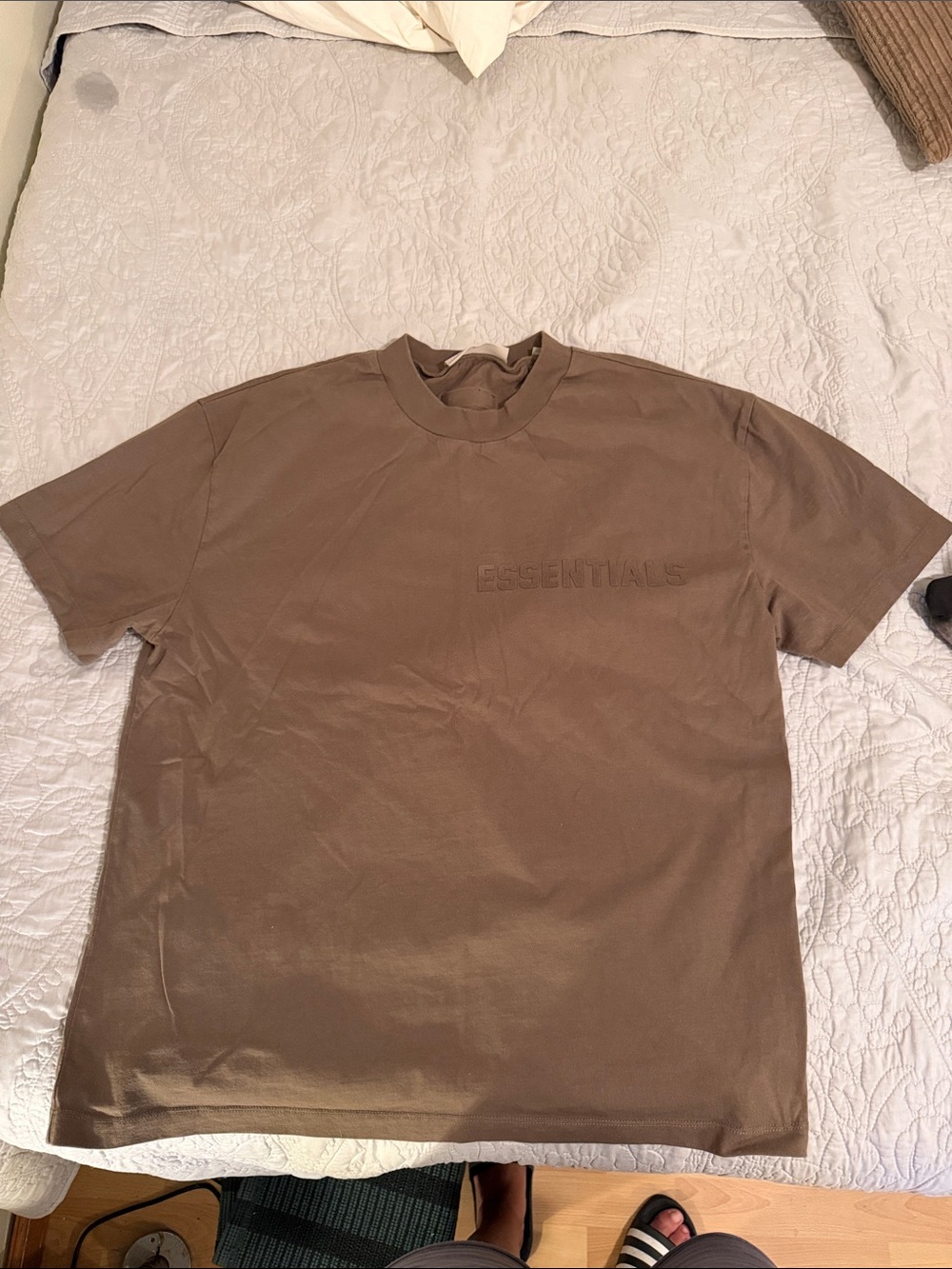 ESSENTIALS Men's Brown Logo Tee